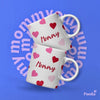 Taza personalizada con nombre de mamá, taza de corazón regalo para mamá, taza de cerámica personalizada, regalo de cumpleaños para mamá, taza de café especial para mamá